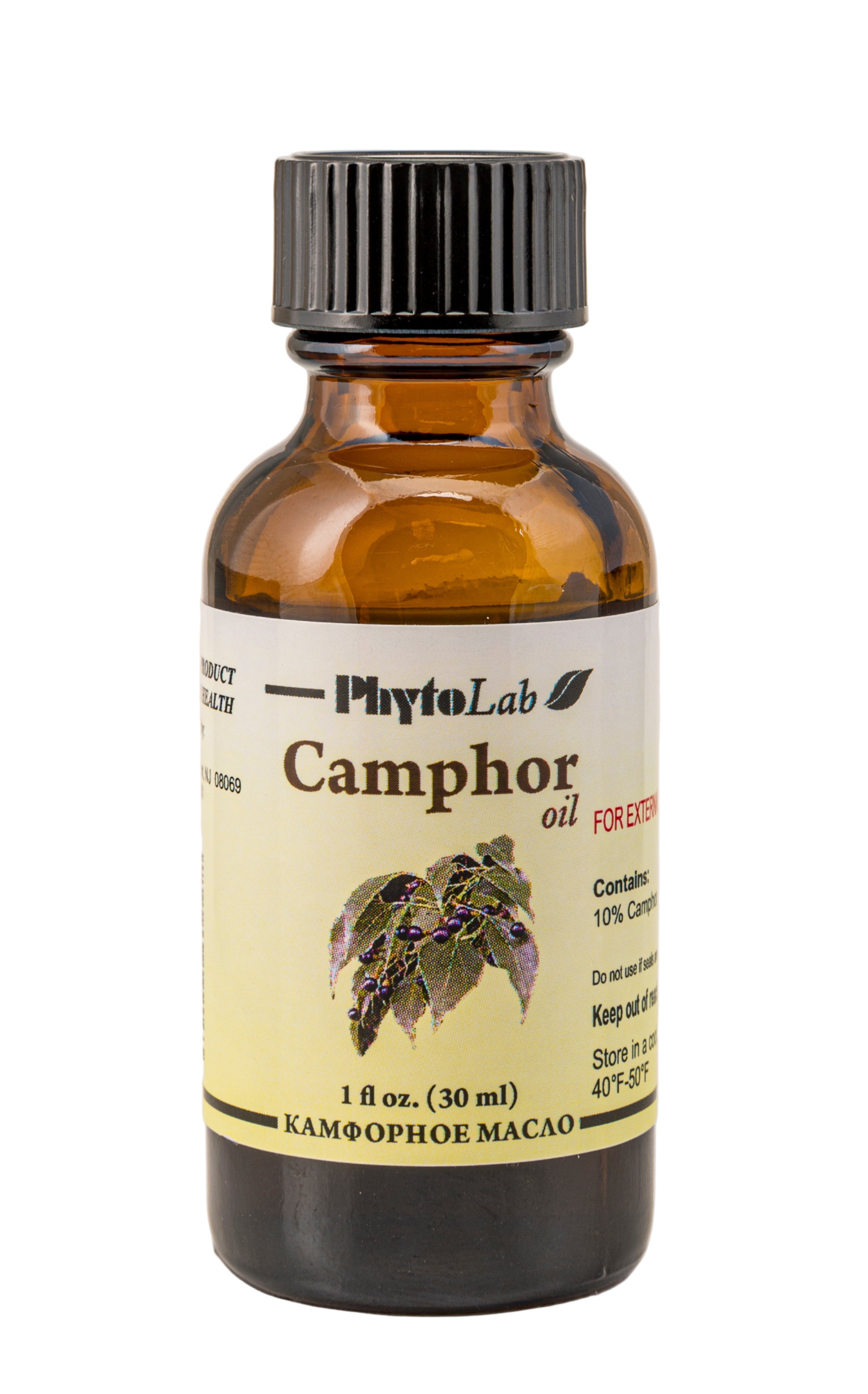 Camphor Oil - 1 fl oz (30 mL) - Herbal Oil for Circulation & Respiratory Comfort