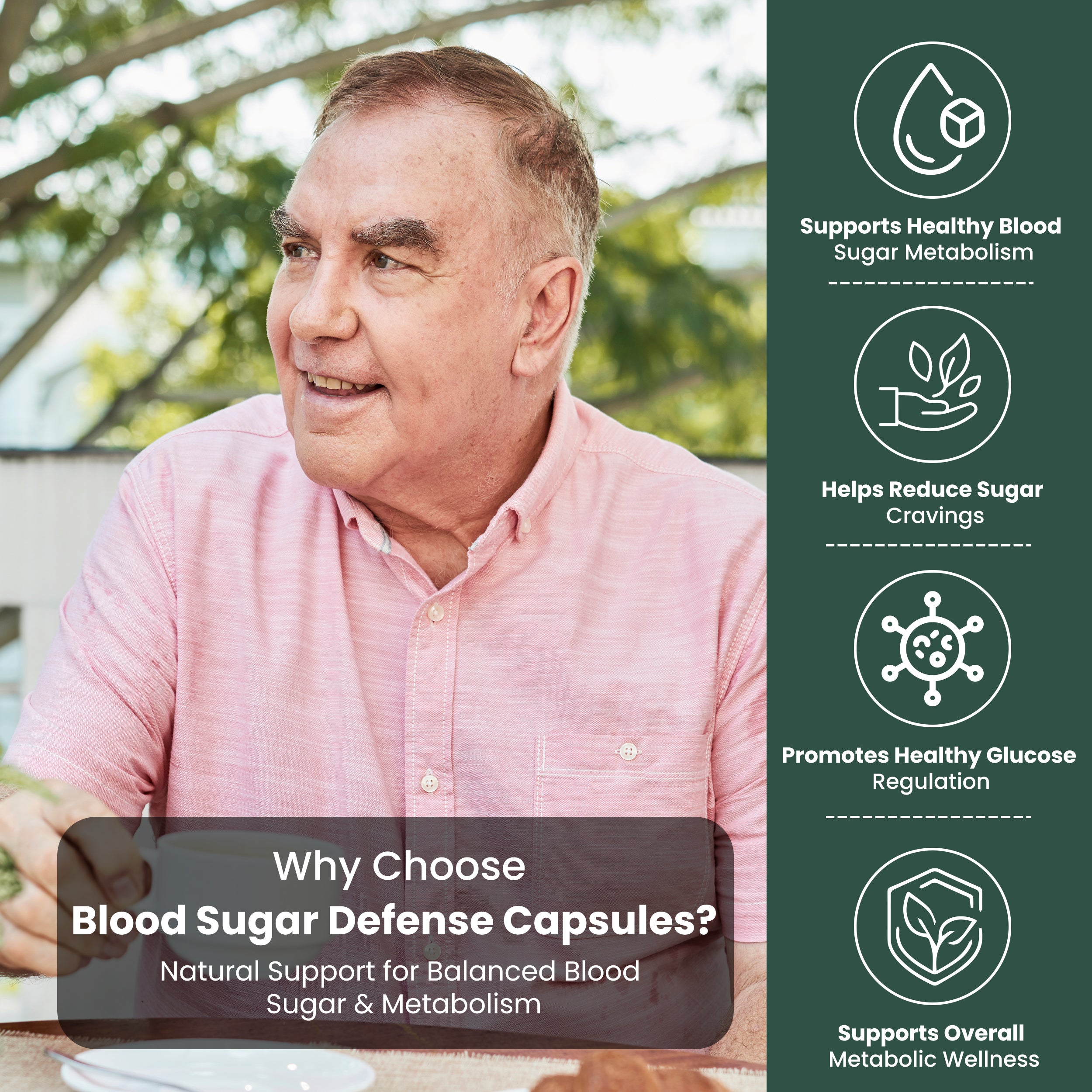 Blood Sugar Defense Capsules - 60 Capsules -Herbal Capsules for Healthy Blood Sugar Metabolism & Reduce Sugar Cravings