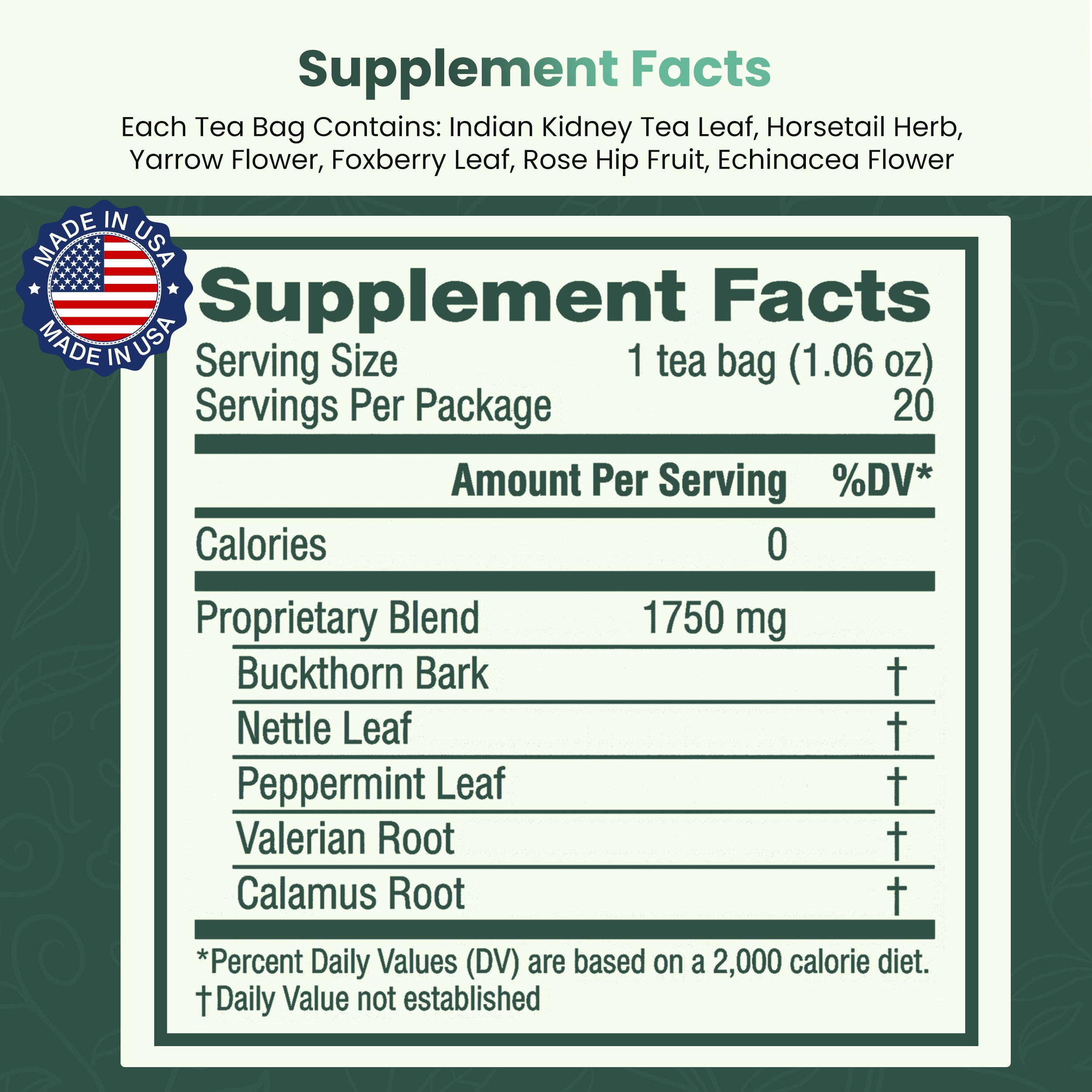 Digestion Support Tea - 20 Tea Bags - Herbal Tea for Healthy Digestion & Digestive Comfort