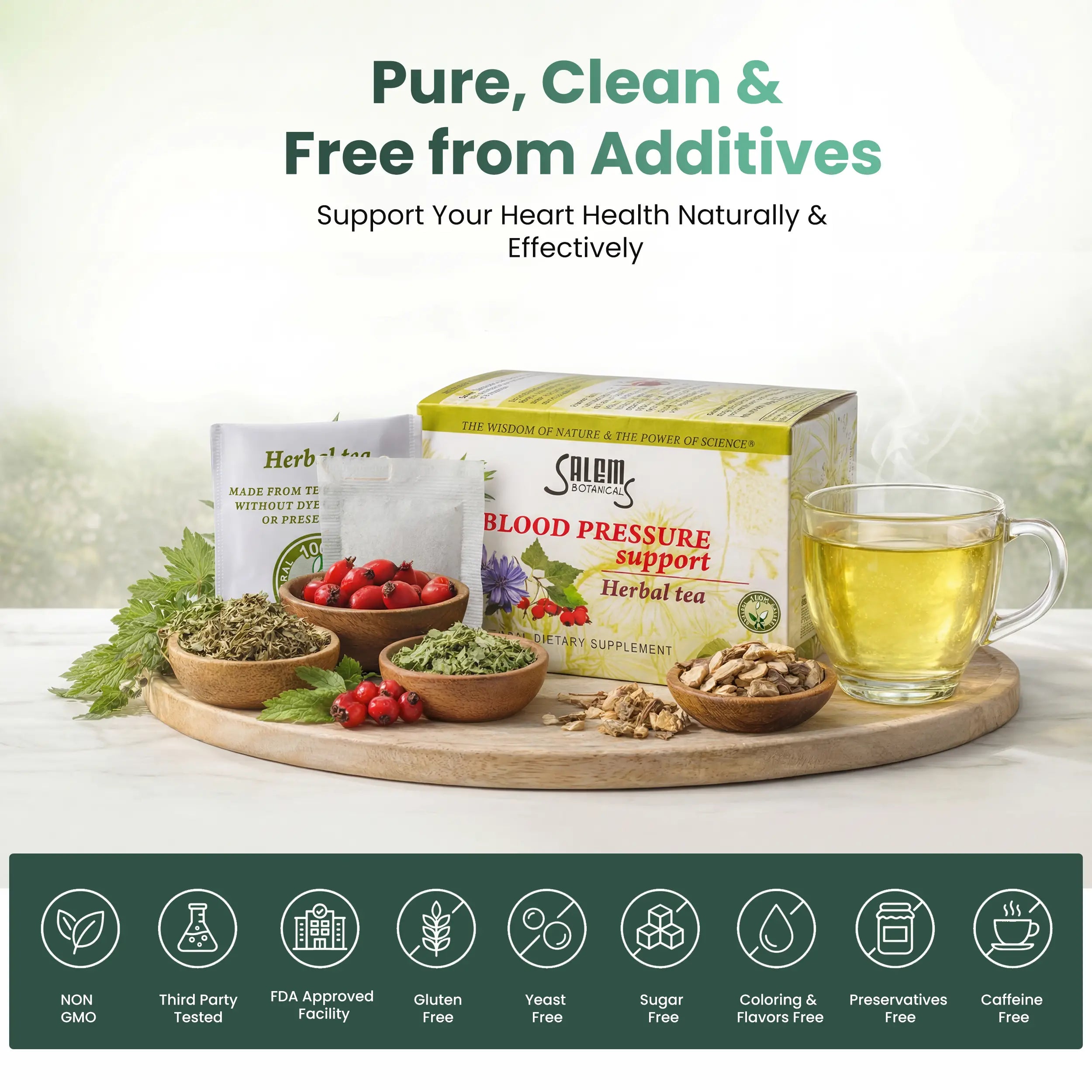 Blood Pressure Support Tea - 20 Tea Bags - Herbal Tea for Cardiovascular & Circulatory Support