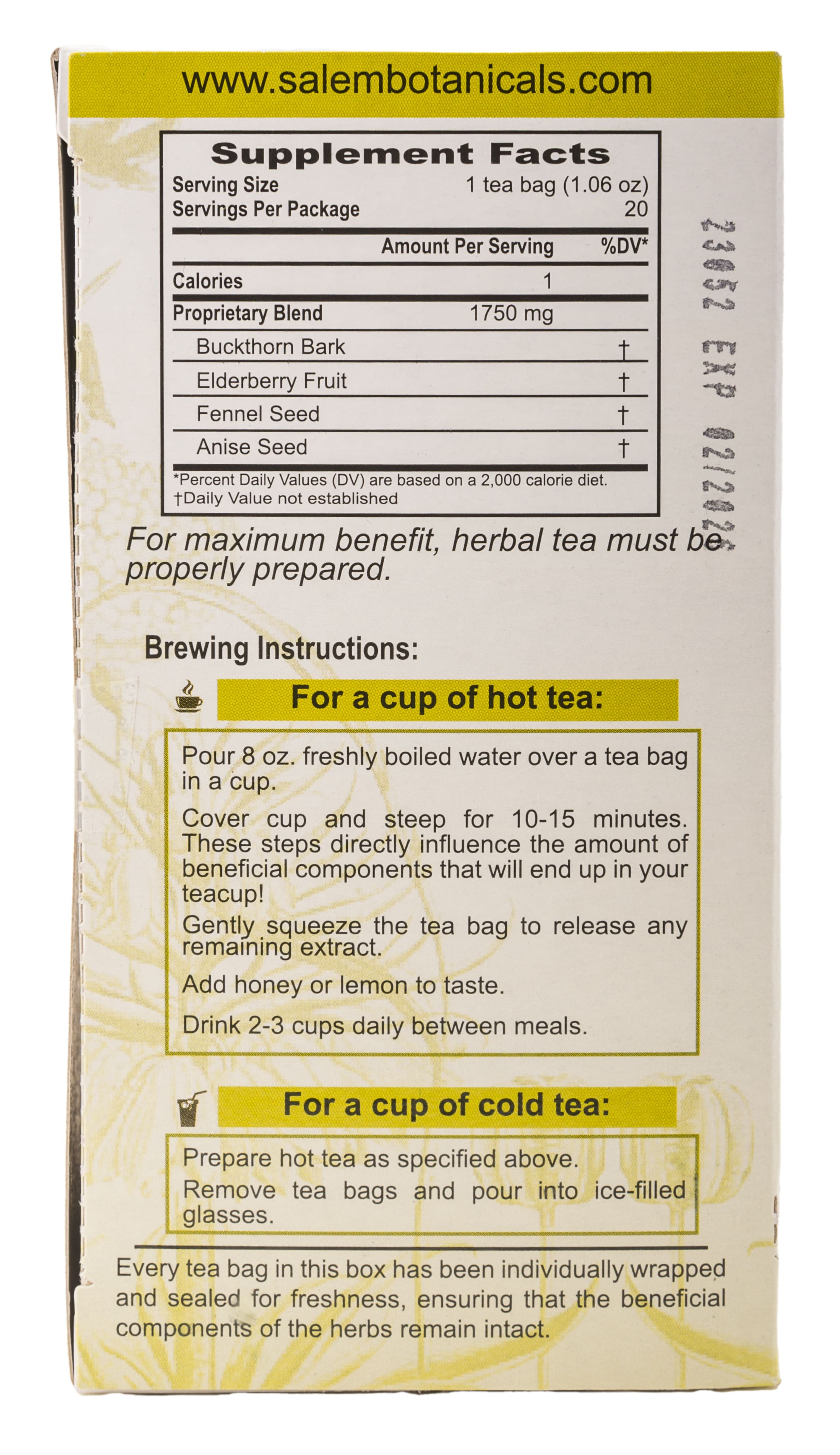 Cleanse Well Tea - 20 Tea Bags - Herbal Tea for Digestive Health & Gentle Detox