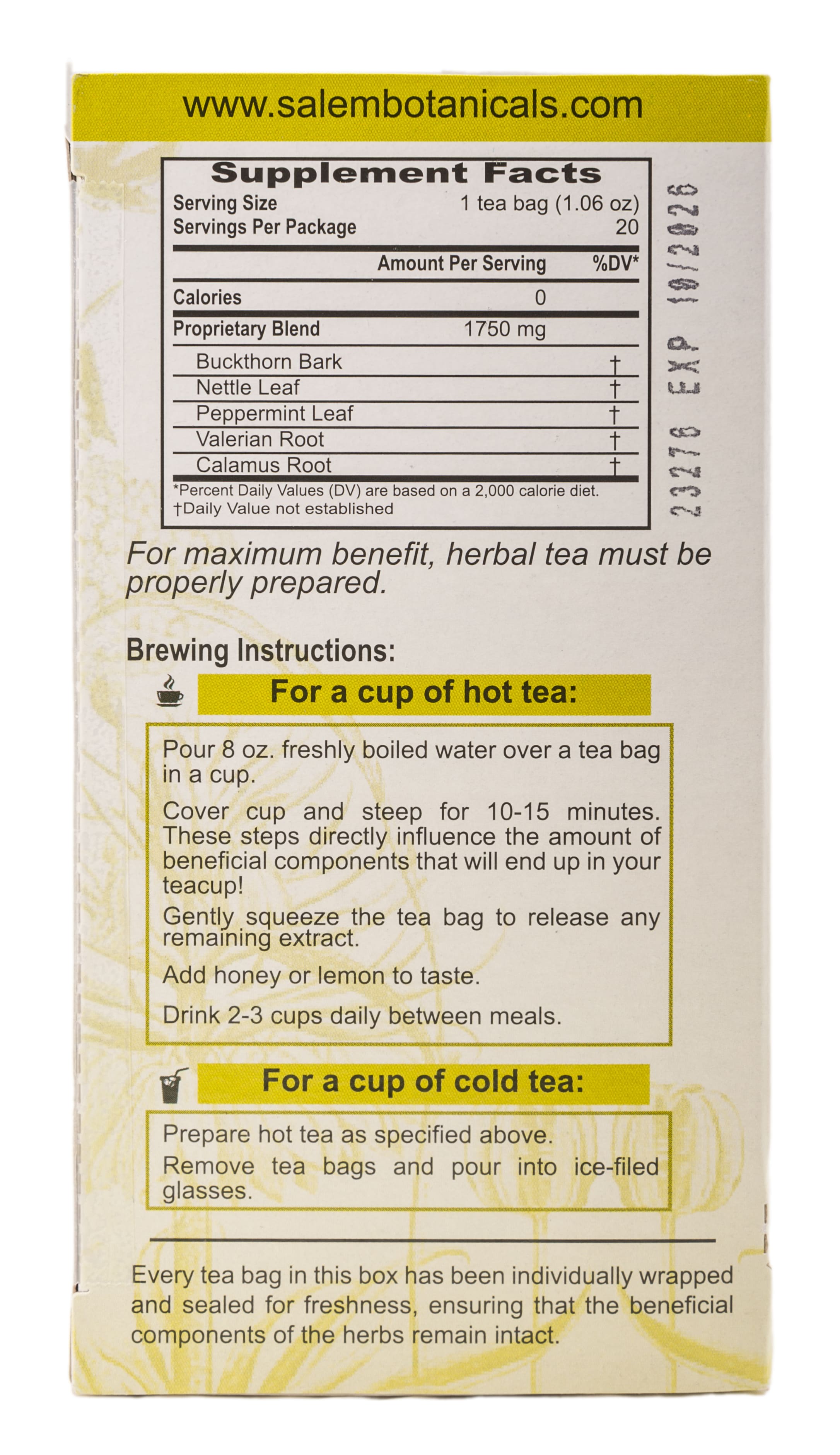Digestion Support Tea - 20 Tea Bags - Herbal Tea for Healthy Digestion & Digestive Comfort
