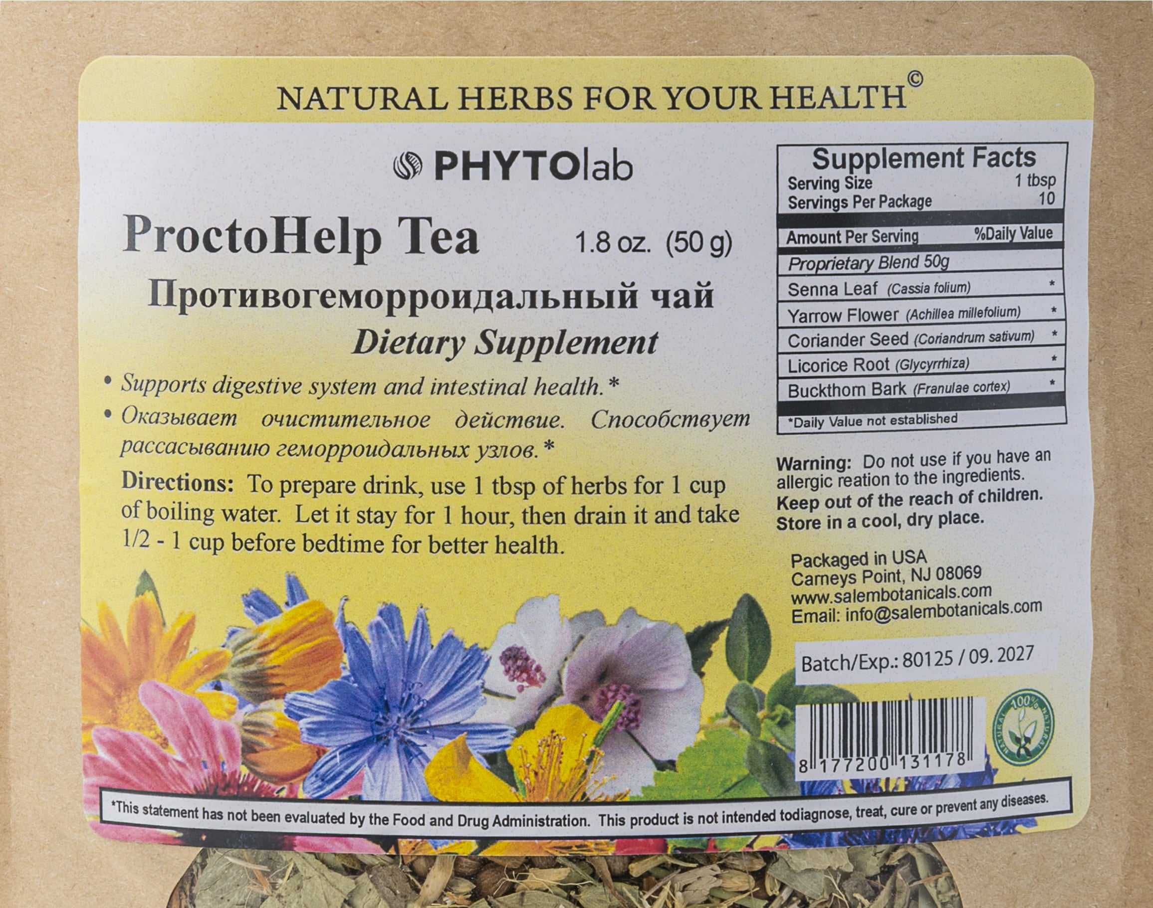 ProctoHelp Blend - 1.8 oz - Herbal Blend for Digestive Support & Intestinal Health
