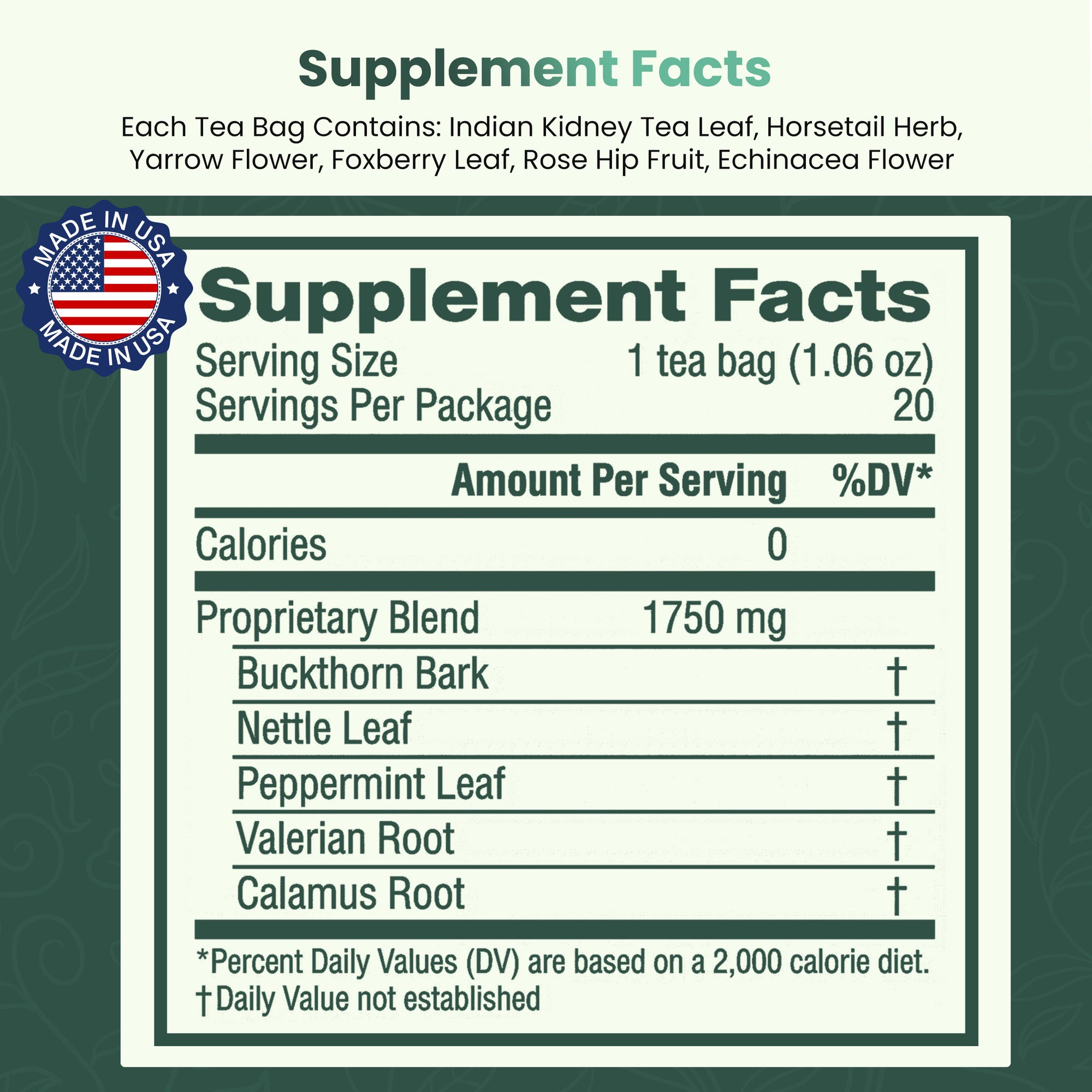 Digestion Support Tea - 20 Tea Bags - Herbal Tea for Healthy Digestion & Digestive Comfort