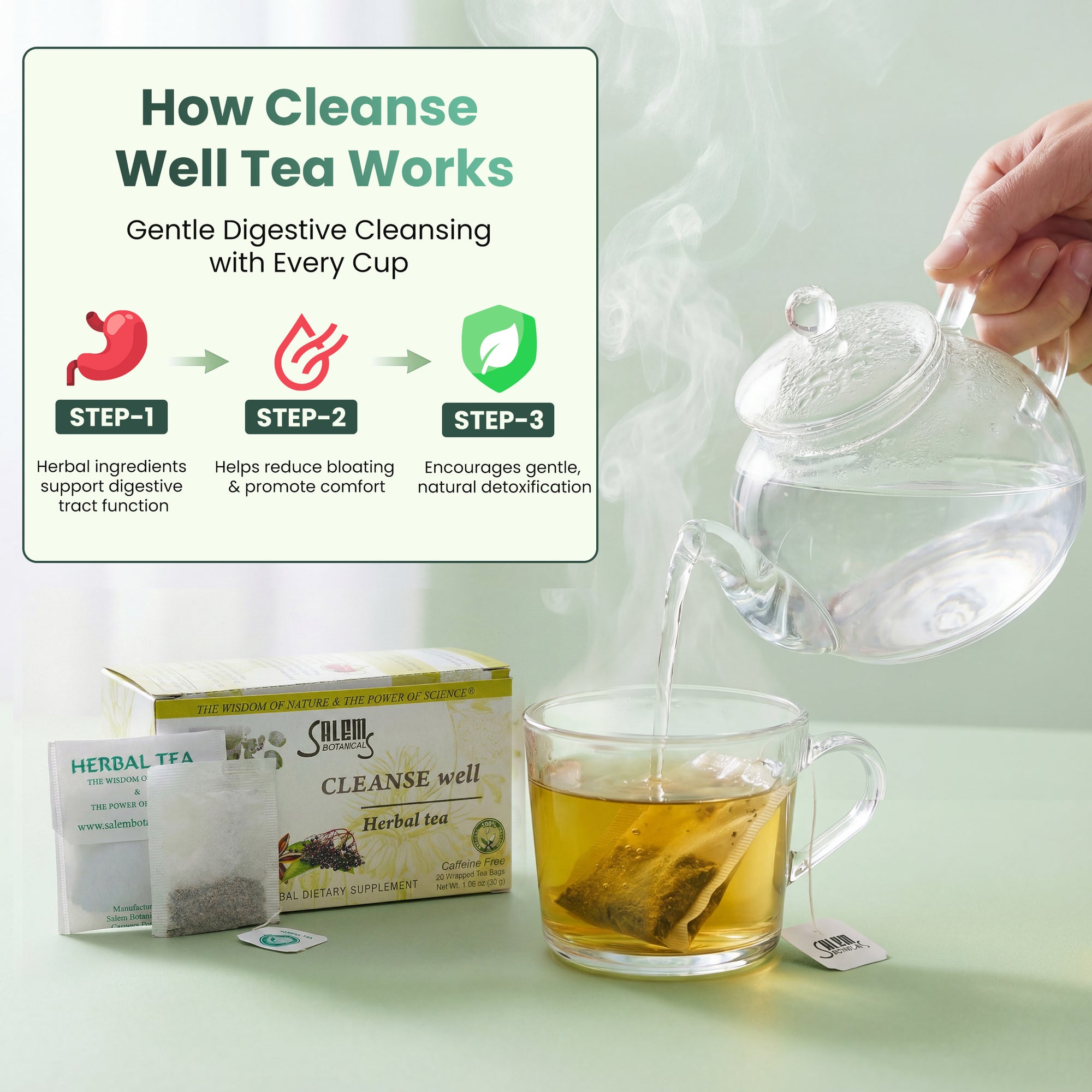 Cleanse Well Tea - 20 Tea Bags - Herbal Tea for Digestive Health & Gentle Detox