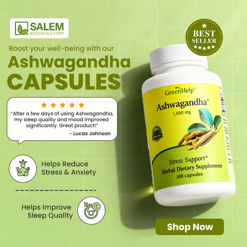 Ashwagandha Capsules - 100 Capsules - Natural Adaptogen for Stress Relief, Sleep Support & Cognitive Function