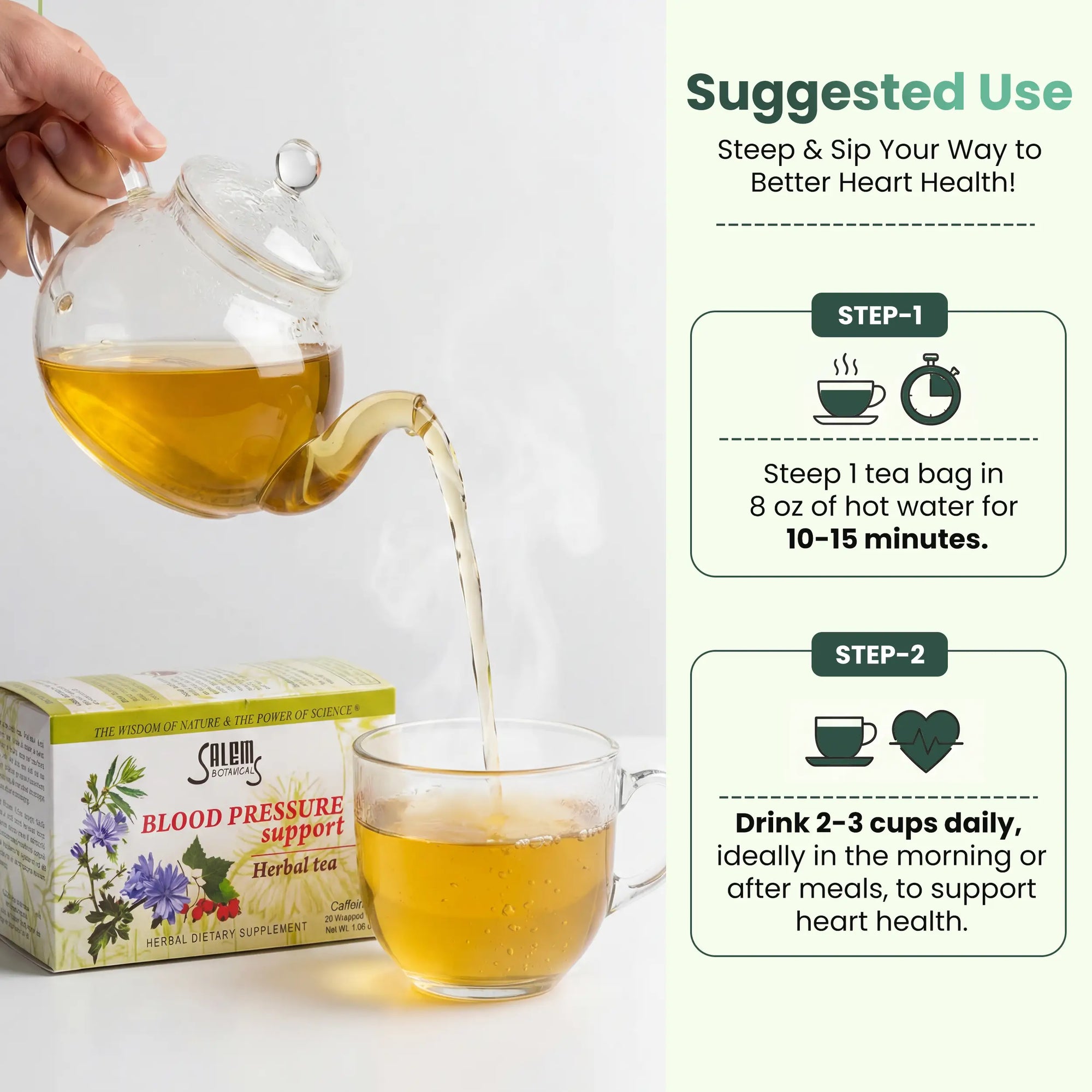 Blood Pressure Support Tea - 20 Tea Bags - Herbal Tea for Cardiovascular & Circulatory Support