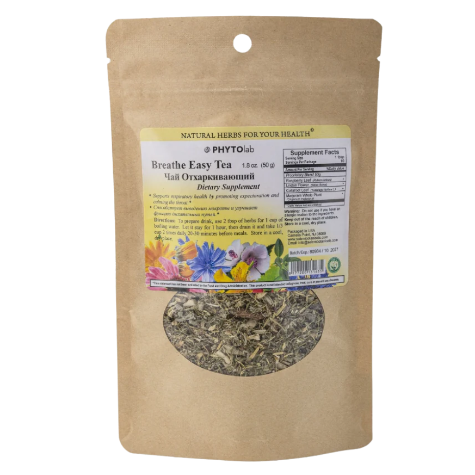 Breathe Easy Tea - 1.8 oz (50 g) - Herbal Tea Blend for Respiratory Support, Expectoration & Throat Comfort
