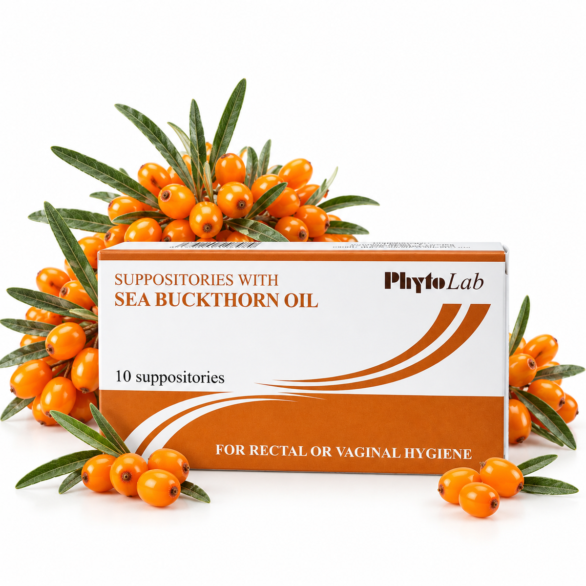 Sea Buckthorn Suppositories -  10 Suppositories - Natural Remedy for Hemorrhoid Relief, Tissue Healing & Inflammation Reduction