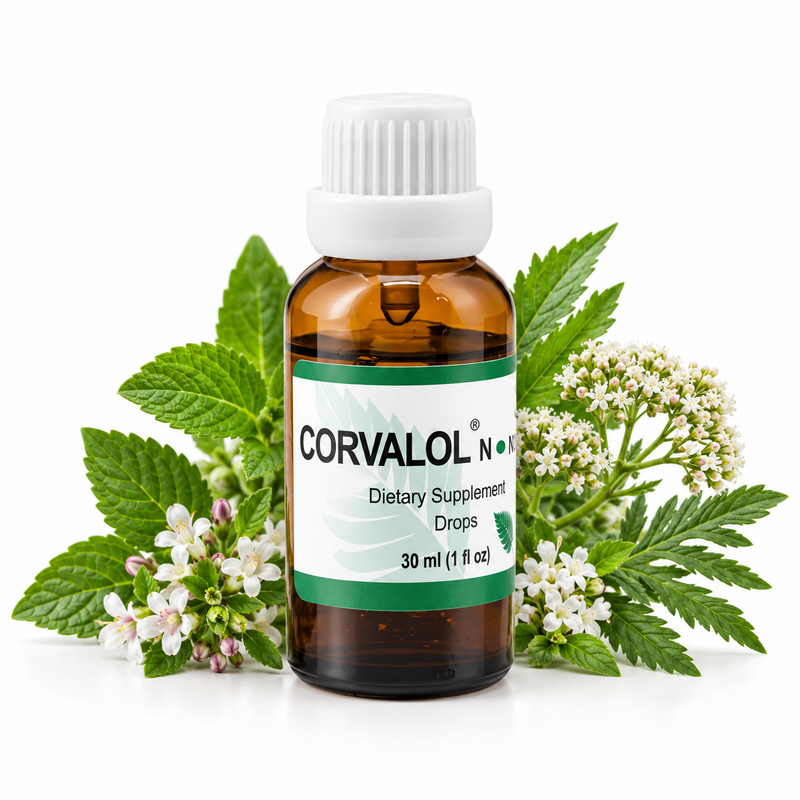 Corvalol N Drops - 1 Fl. oz - Herbal Dietary Supplement For Digestive Health