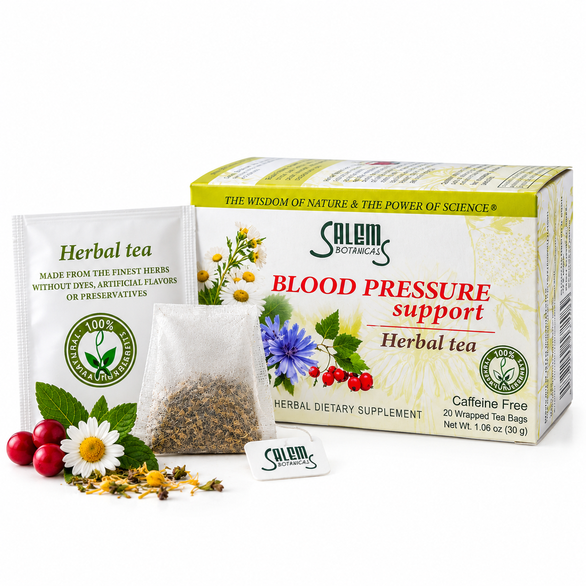 Blood Pressure Support Tea - 20 Tea Bags - Herbal Tea for Cardiovascular & Circulatory Support