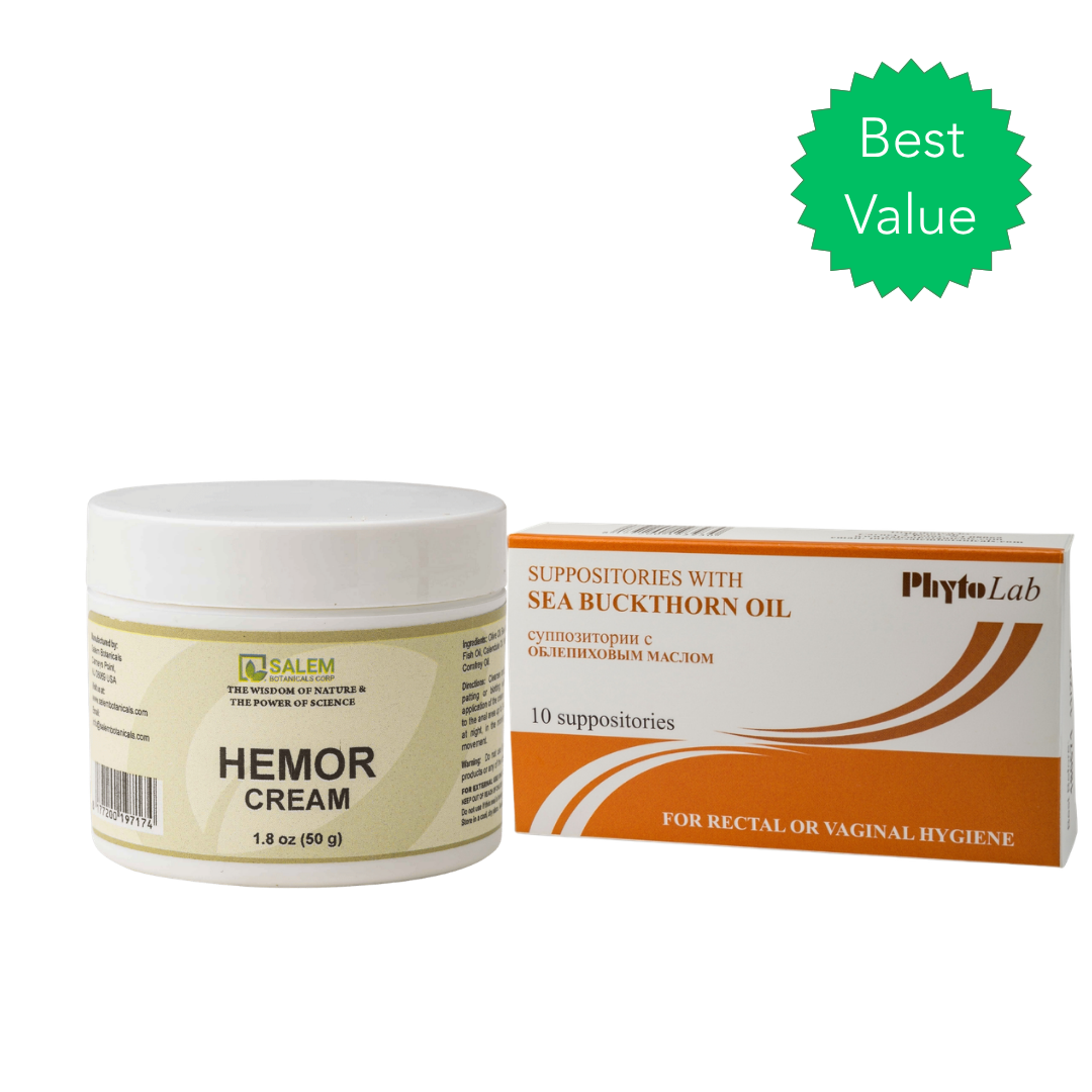 Hemorrhoid Support Combo - Hemor Cream + Sea Buckthorn Suppositories