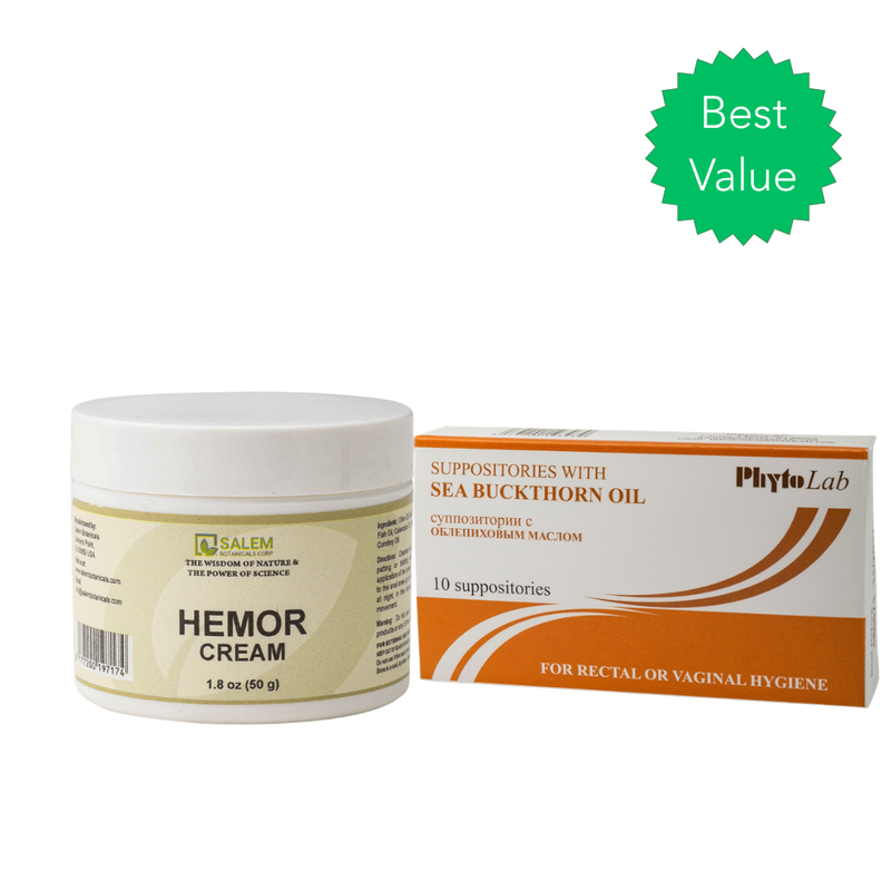 Hemorrhoid Support Combo - Hemor Cream + Sea Buckthorn Suppositories