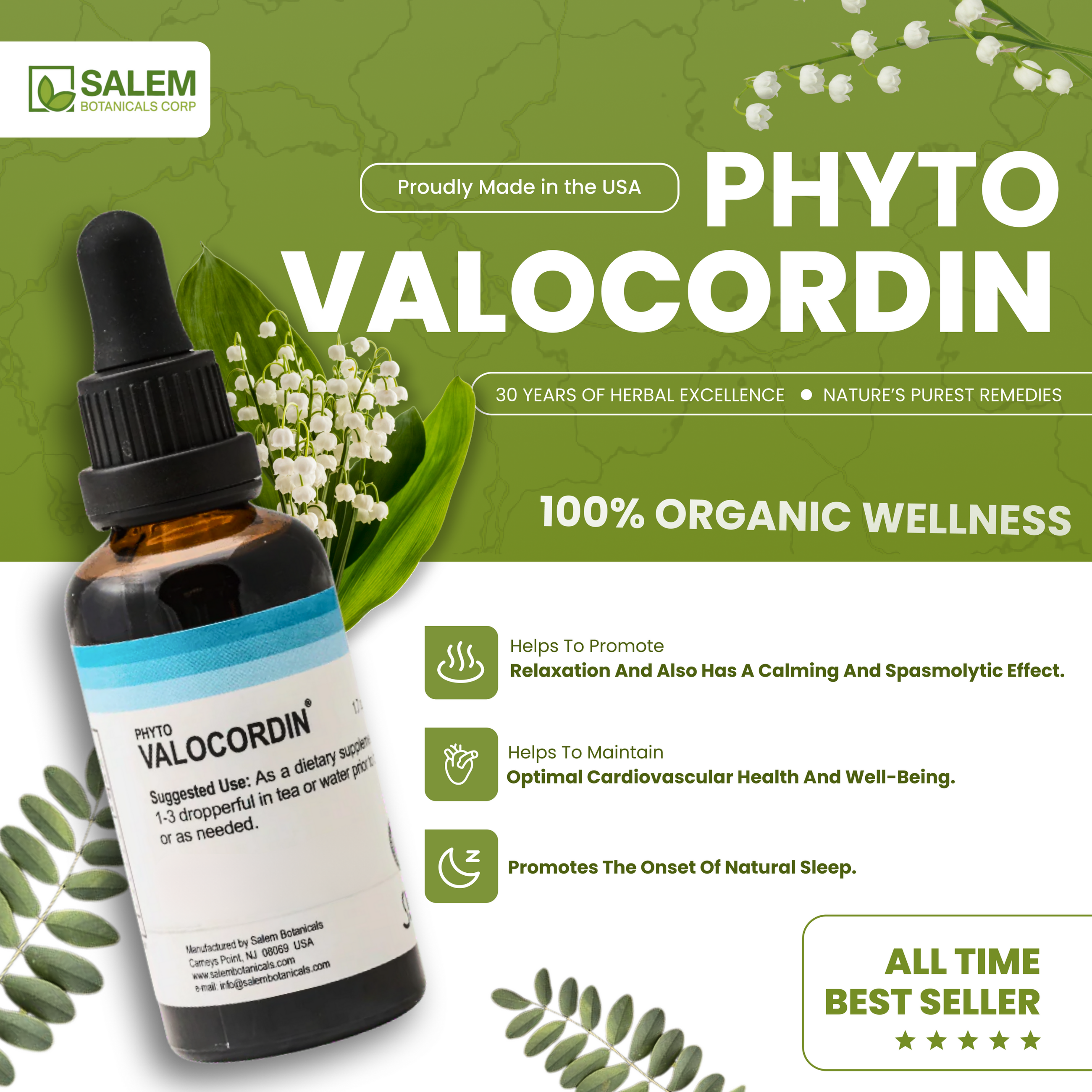 Phytovalocordin - Herbal Drops for Relaxation & Heart Wellness - 1.7 fl. oz.