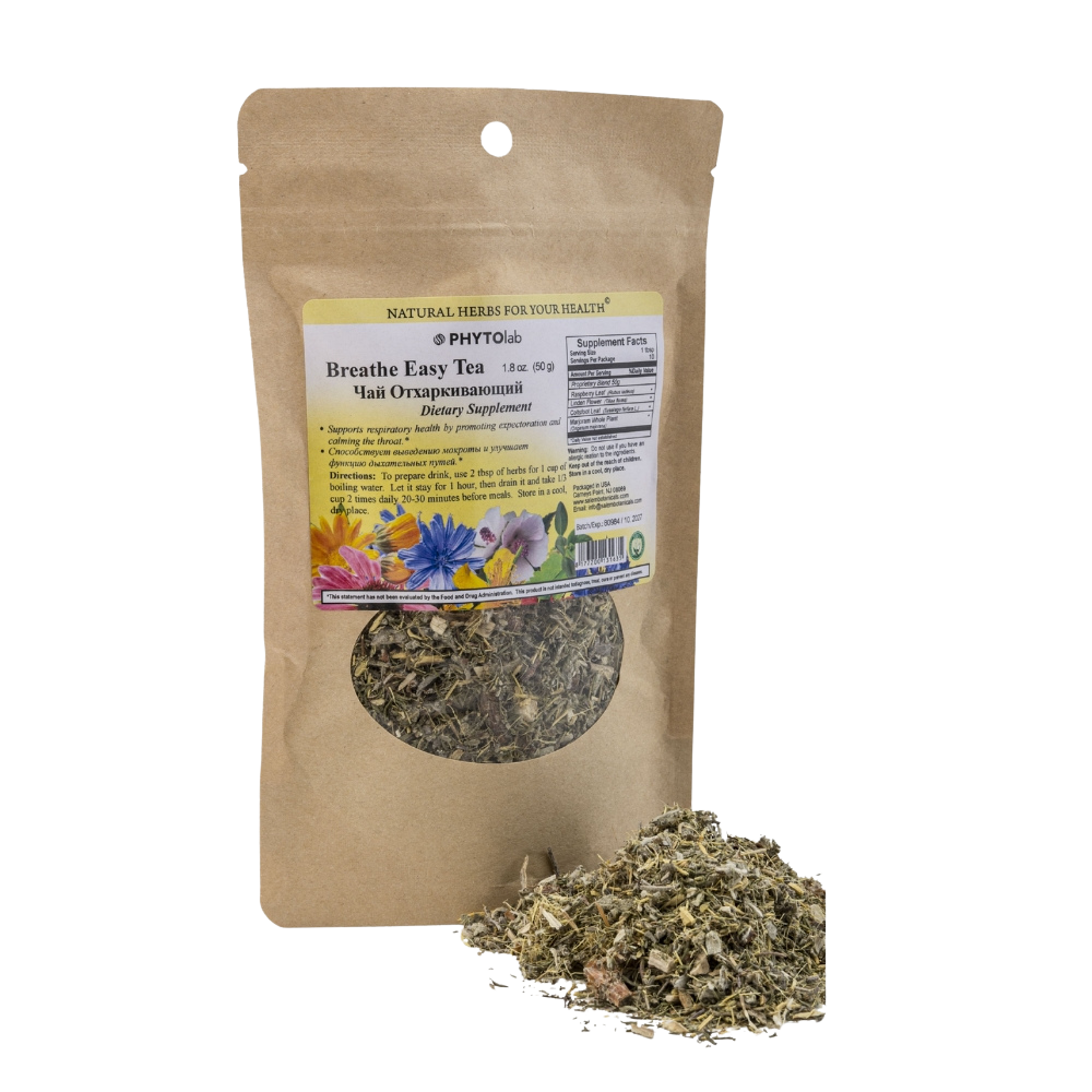Breathe Easy Tea - 1.8 oz (50 g) - Herbal Tea Blend for Respiratory Support, Expectoration & Throat Comfort